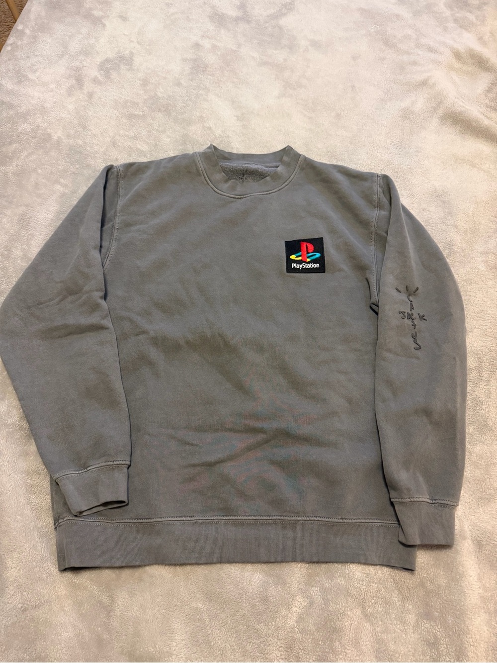 Travis Scott x Playstation Collab Men's Crewneck Sweatshirt Gray - Size M
